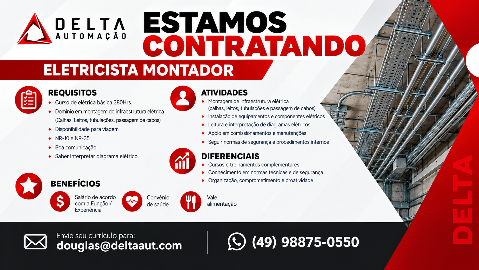 Vaga Eletricista Montador